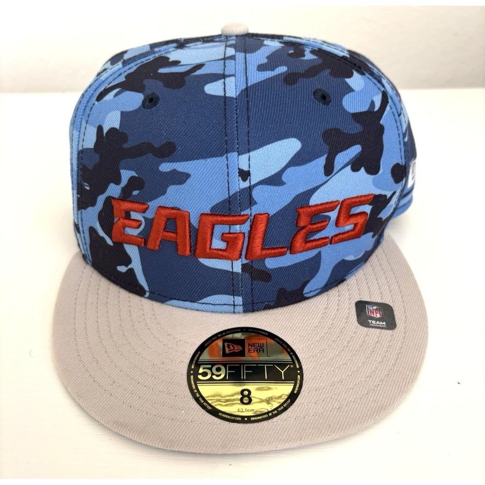 NWT New Era Philadelphia Eagles 59FIFTY Urban Blue Camo 75 Anniversary Hat Cap 8
